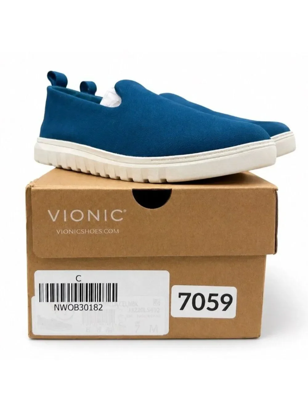 Vionic Uptown Willa Supportive Celestial Teal Nubuck Slip On Sneakers Womens 7
